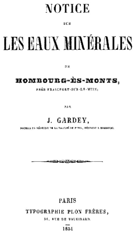 Vorblatt Homburg-Album von Gardey